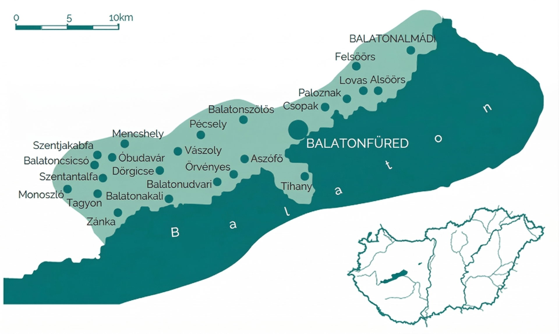 Balatonfüred–Csopaki borvidék térkép